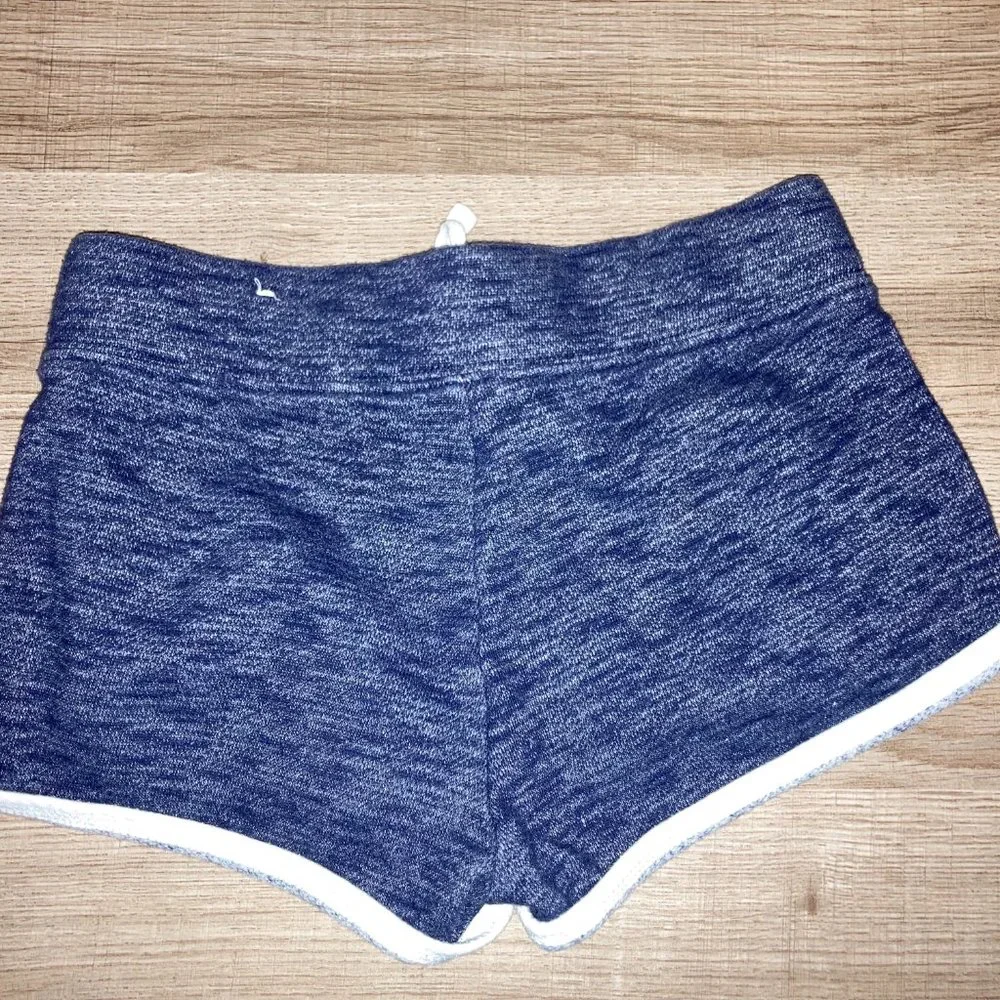 Justice Gray Activewear Athletic Shorts White Trim 7 GUC Cotton Blend Elastic